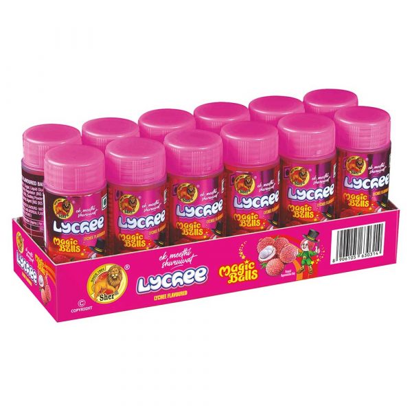 Sher Lychee Magic Balls (Individual Bottle Packing ) (Attractive Corrugated Tray)