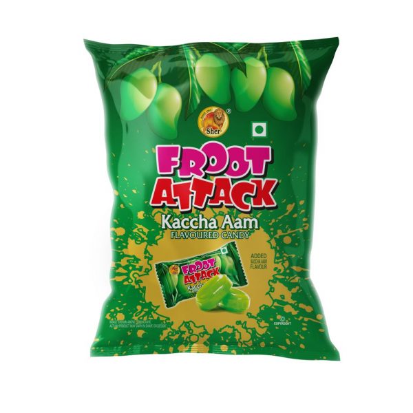 SHER FROOT ATTACK KACCHA AAM FLAVOURED CANDY PACKET 50/paise