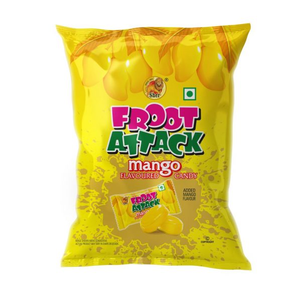 SHER FROOT ATTACK MANGO FLAVOURED CANDY PACKET (50/paise/unit)