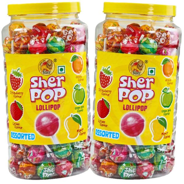 SHERPOP ASSORTED LOLLIPOP JAR (2 Rs./unit)
